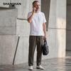 SHANSHAN Men's 100% Linen Breathable Short Sleeve T-Shirt & Shorts Set