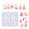 Handmade Epoxy Resin Moulds Cats Earrings Silicone Moulds Animal Molds Pendant Moulds with Hole Jewelry Making Molds