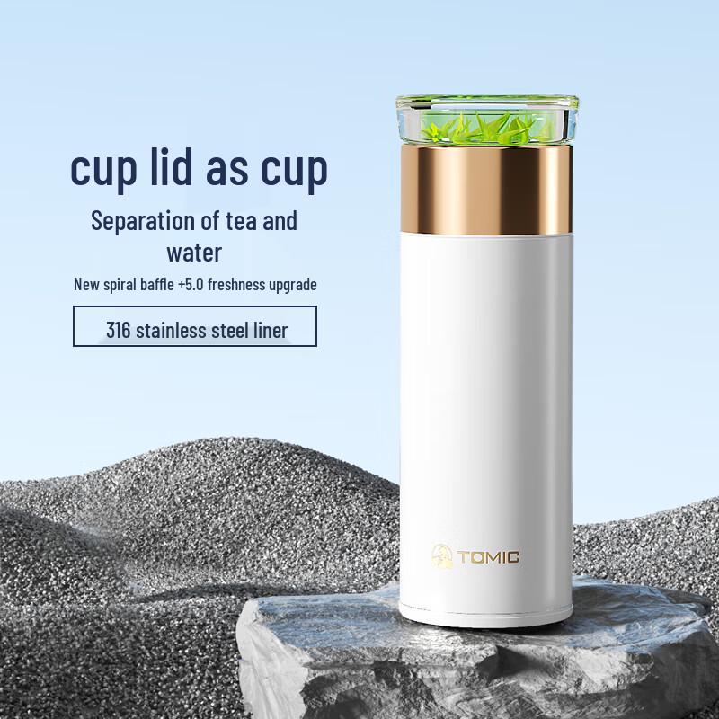 TOMIC Pure Titanium Tea Infuser Thermos Mug