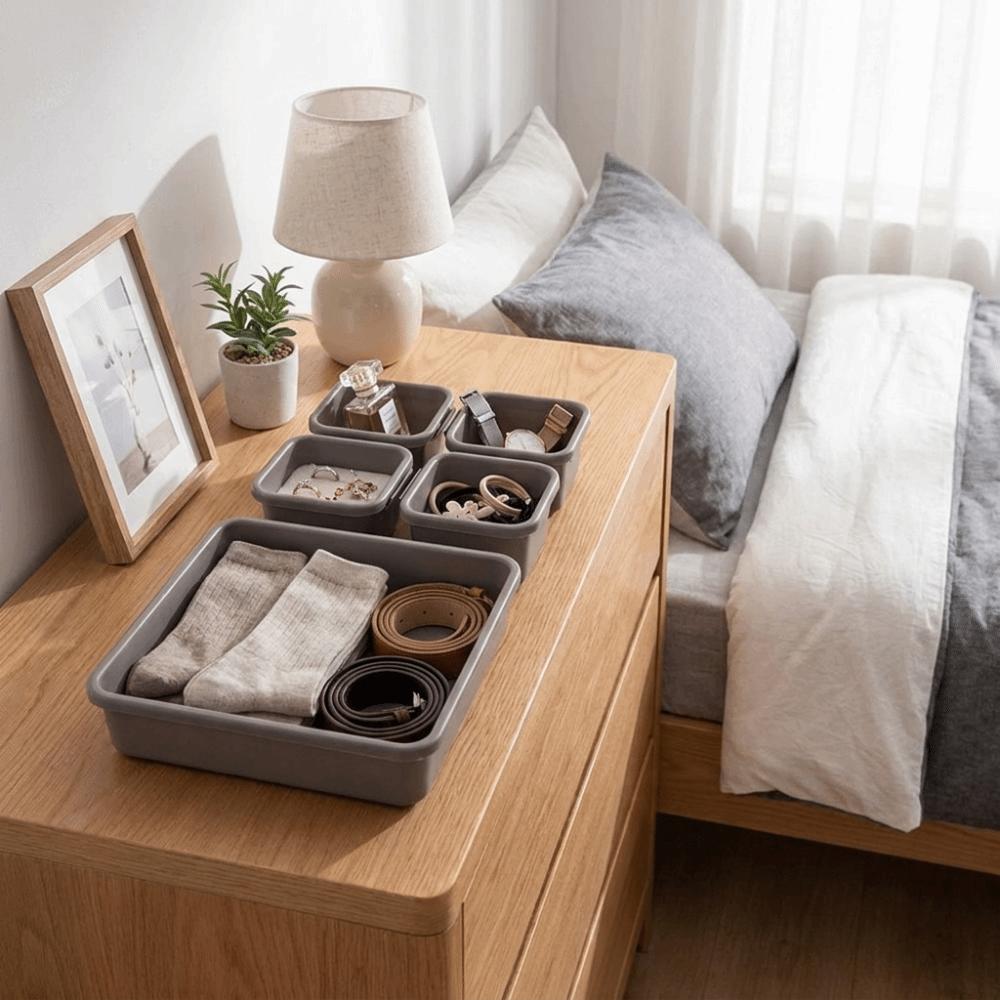 8PCS/SET Large Capacity Drawer Organizer Boxes Plastic Sundries Divider Holder Bathroom