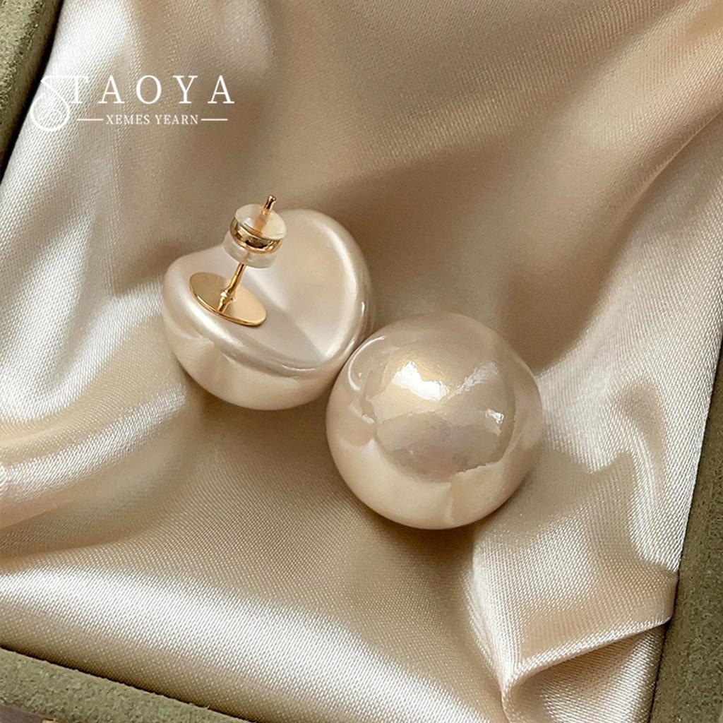 Women's Minimalist Gap Imitation Pearl Stud Earrings Fashion Commuter Jewelry Versatile Party Accessory 2026 Design For Gilrs
