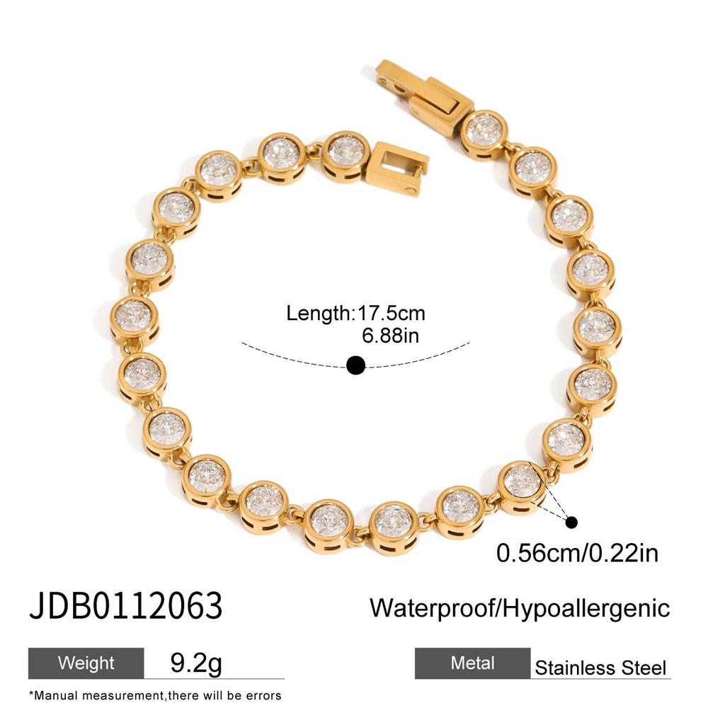 Youthway Stainless Steel Chain Bracelet With Heart-Shaped Zirconia And Gold Color Plating For Women Casual Everyday Jewelry Gift