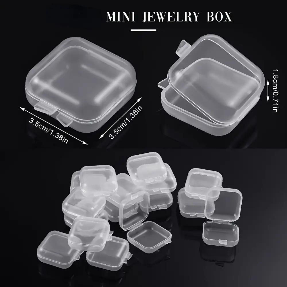 Transparent Plastic Mini Square Storage Box Covers Small Case for Pill Jewelry Earrings Dustproof Storage Pack Boxes