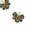 Light Luxury Niche, Retro Niche Color Enamel Glaze Flower Stud Earrings Gold-Plated Women'S Earrings Women'S High-End Sense