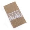 5 Pcs Burlap Lace Cutlery Pouch Wedding Tableware Party Decoration Holder Bag Hessian Rustic Jute 11cm X 21cm