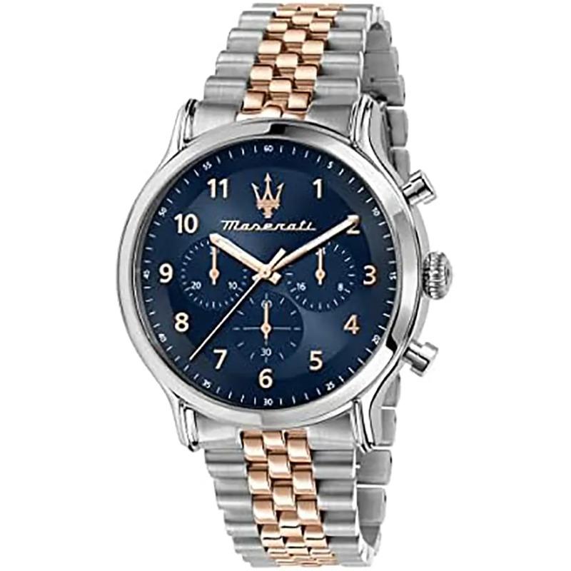 Maserati Epoca Blue Metal Bicolor rose Gents Quartz Chronograph R8873618021 Watch синий