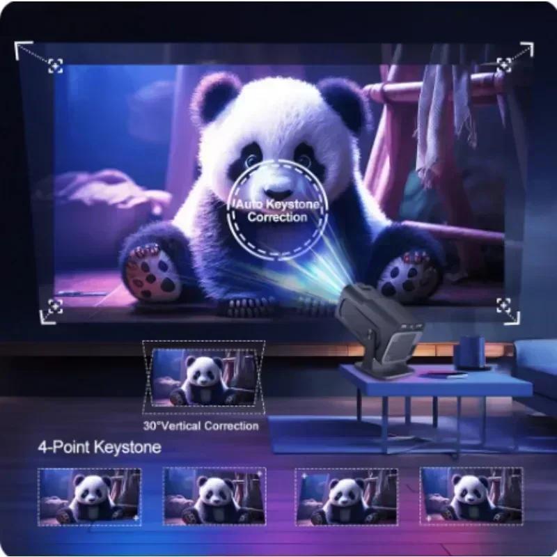 4K projektor pro Android 11, nativní 1080P 390ANSI HY320, duální Wifi6 BT5.0, 1920*1080P, přenosný projektor pro kino, vylepšený HY300