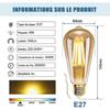 Pacote com 6 Lâmpadas LED de Filamento E27 St64 6w 2200k Amarelo Quente Vintage Edison Vintage Antigo 540lm Equivalente a Lâmpada Incandescente de 48w