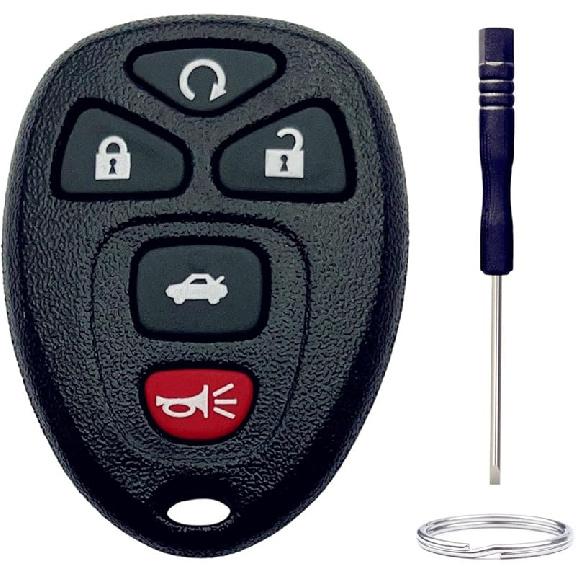 Key Fob Shell Replacement for Chevy Suburban Tahoe Traverse/GMC Acadia Yukon/Cadillac Escalade SRX/Buick Enclave/Saturn Outlook 5 Button Car Keyless