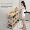 Floor-Standing Multifunctional Kitchen Rack for Microwave and Dishes Storage