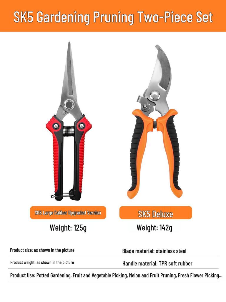 Pruning Shears: Multi-Use Garden, Grape, & Floral Scissors for Fruit Trees & Landscaping