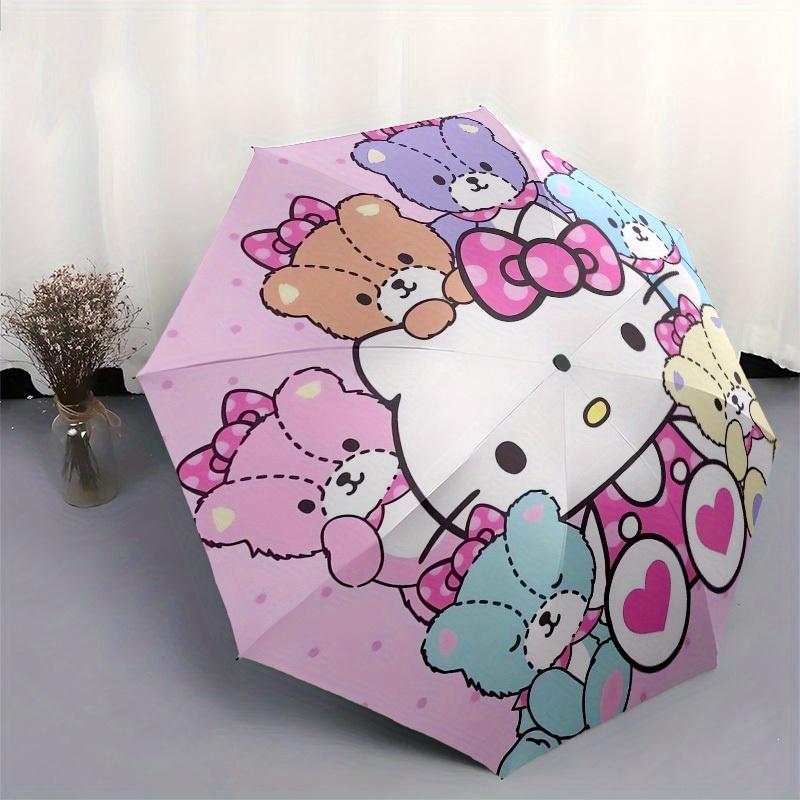 1pc Hello Kitty with Teddy Bears Umbrella with Plastic Handle,Suitable for All Seasons Home Travel Outdoor UmbrellaSanlio343