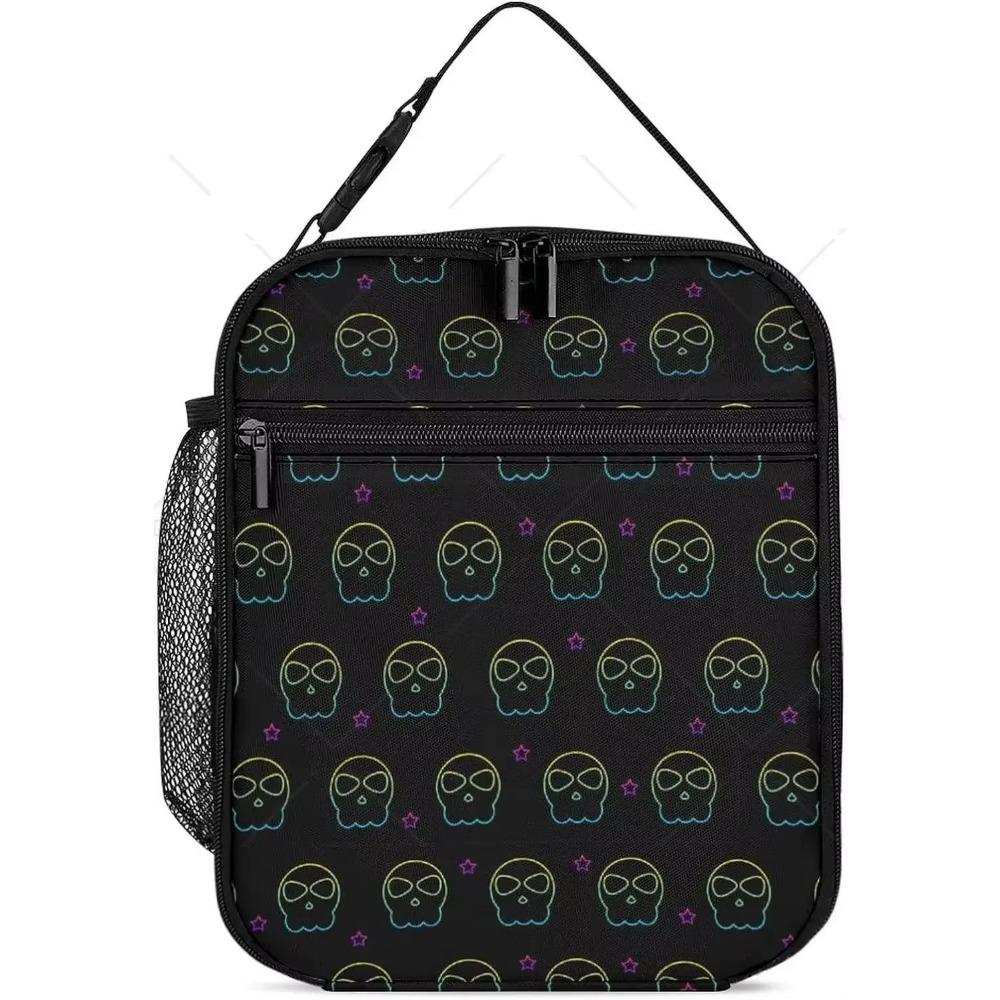 Gothic Skull Insulated Lunch Bag for Women Men Portable Cute Lunch Box for Work High Quality and Large Quantity Tote Bag