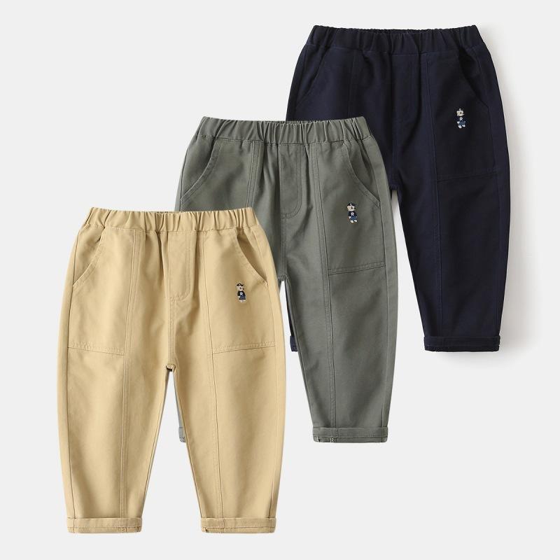 

New Children s Pants Boys Casual Pants Baby Embroidered Pants 100 хаки