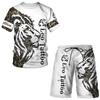 2022 sommer männer Casual Anzug Mode 2 Stück Set 3D Gedruckt Löwe Kurzarm T-Shirt Shorts Anzug Sportswear Casual shorts