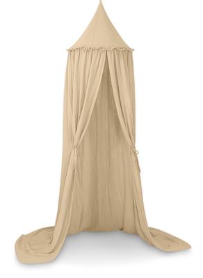Muslin Hanging Canopy with Ruffle for a Cot - Camel