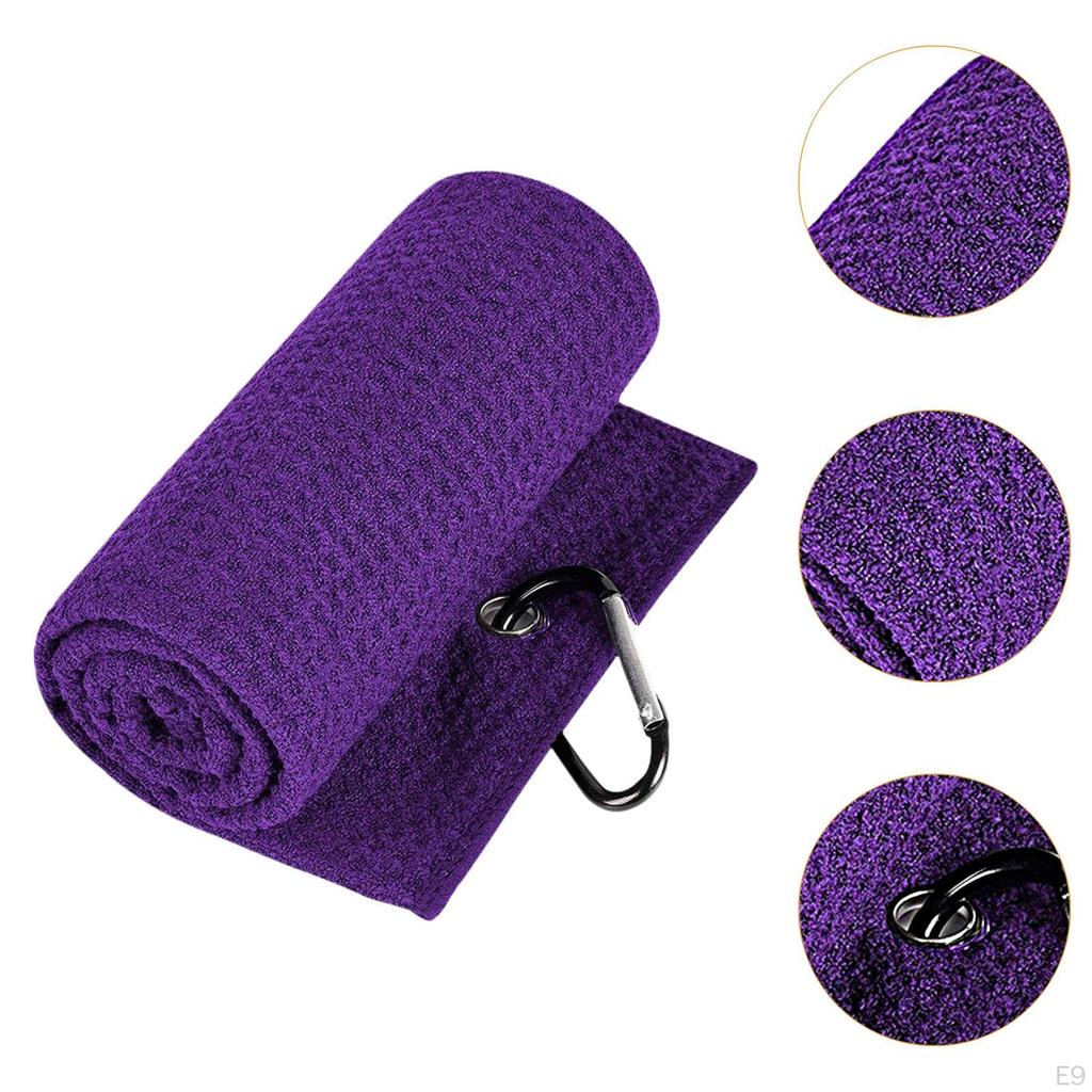 Golf Towel Bag Small with Carabiner Soft Golfer Gift Quick Drying Water Absorption