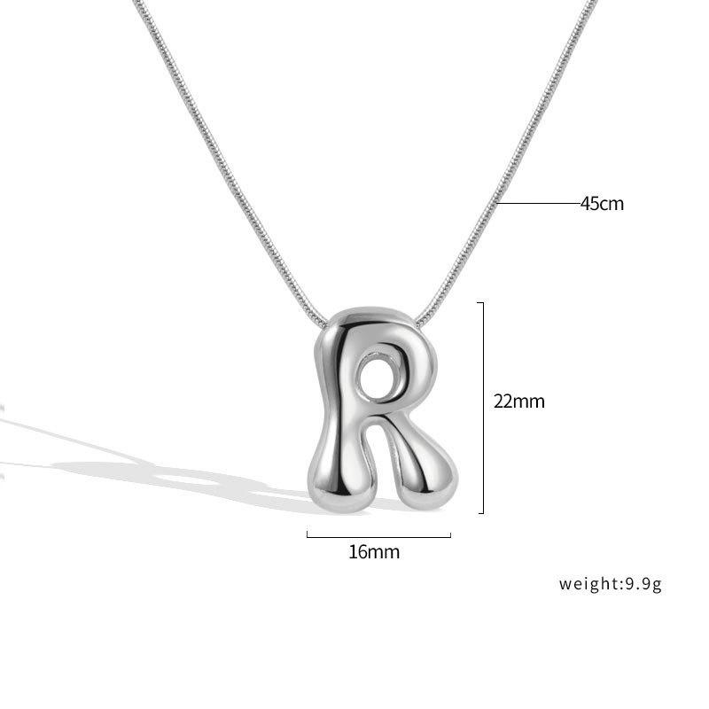 VENTFILLE 925 Sterling Silver 26 Letters Necklace For Women Gift Smooth Cute Balloon Jewelry Accessories Dropshipping Wholesale