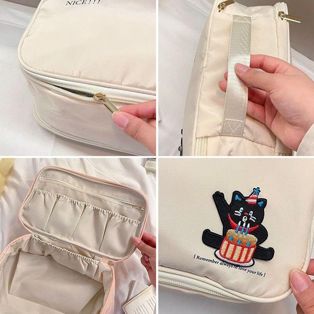 Cute Cat Travel Bra Organizer Double Layer Travel Storage Bag Durable Sock Packaging Bag  Travel