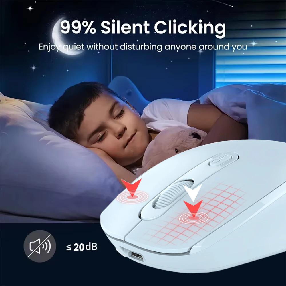 KEBIDUMEI Dual Mode 2.4G Wireless Mouse Bluetooth Mouse Rechargeable Mic Gaming Mouse 3-Level DPI Office Mouse For Tablet Laptop