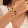 Sparkling Flower Bracelet Light Luxury Dopamine Wrist Jewelry Colorful Zircon Bangle  Holiday Party