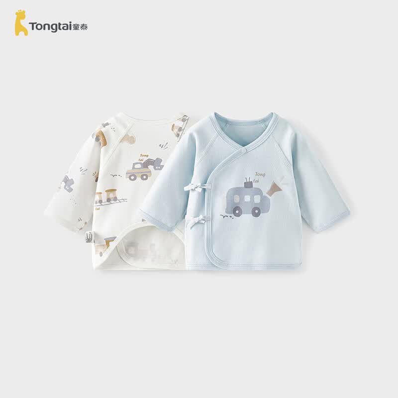 TONGTAI Baby Pure Cotton Long-Sleeve Kimono Top