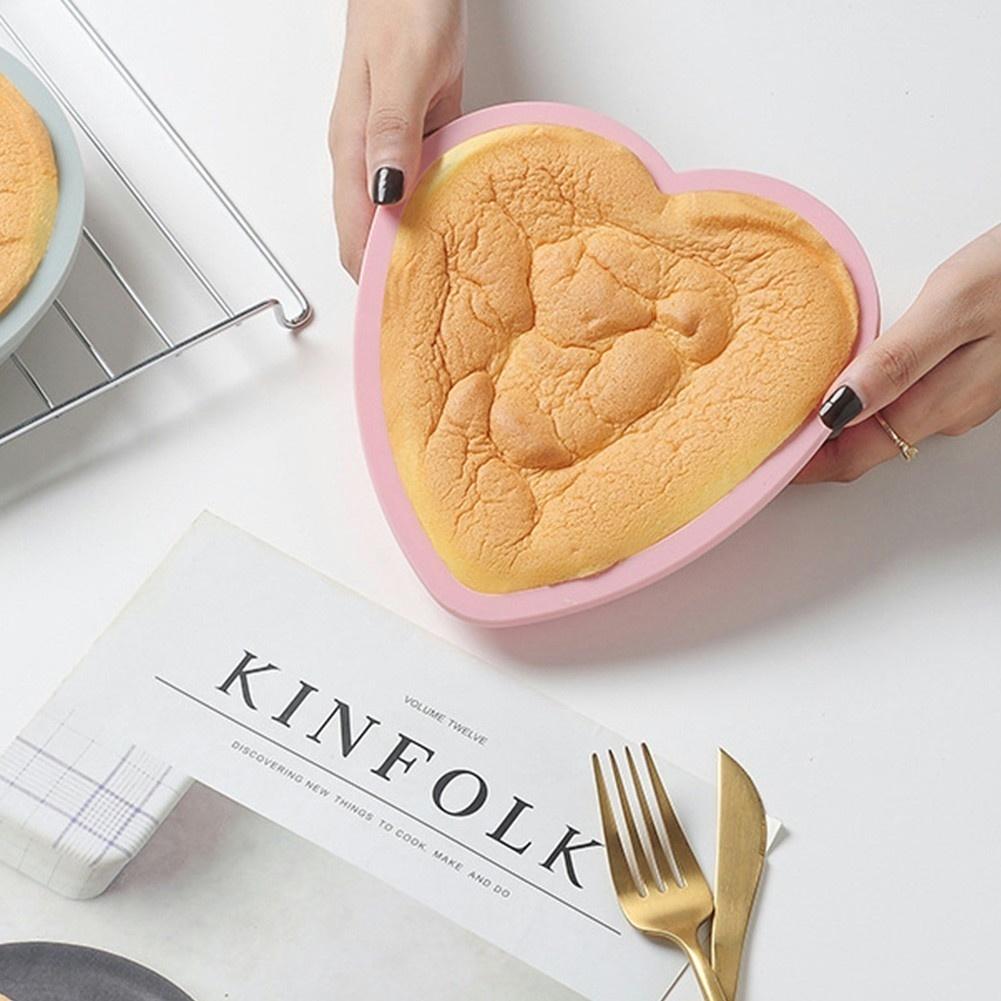 New 4Pcs/set 6 Inches Silicone Small Plate Cake Mold Round Heart-shaped Layered Baking Tray Silicone Mol