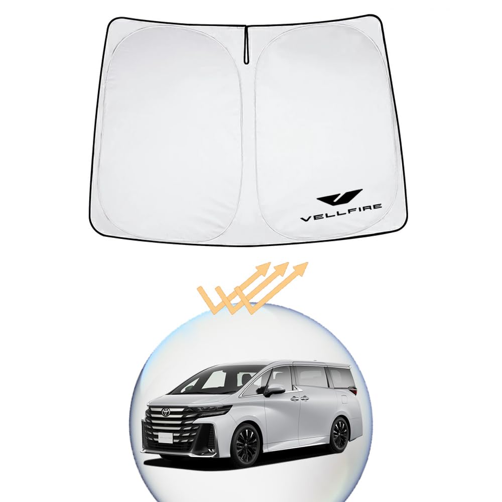 XIKER Toyota Vellfire 40 Series Sunshade for Windshield Heat Protection, Lightweight, Compact, UV Protection,