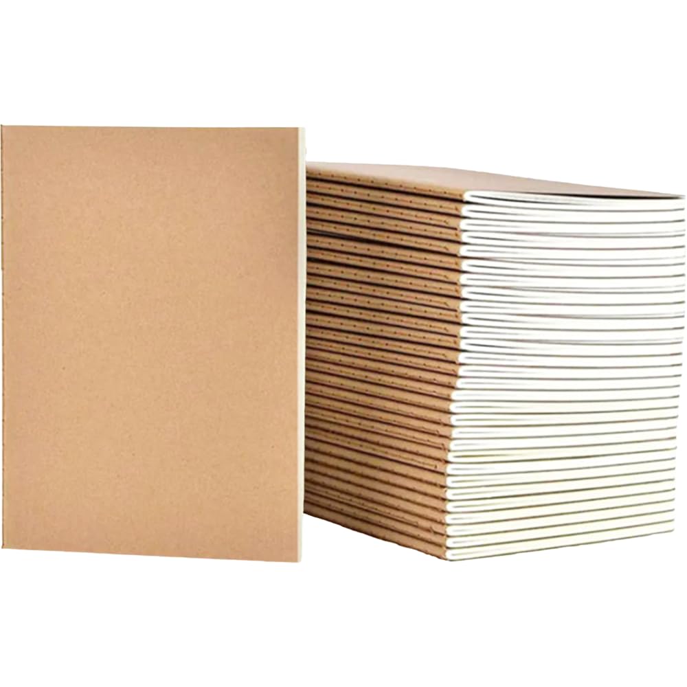 

AZNABLE A5 Notebook Set, Blank, Stylish, Horizontally Ruled, 80 Pages, 40 Sheets (30 Books)