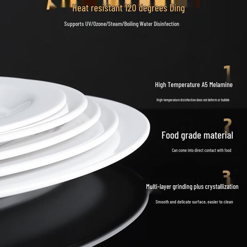 Jingbeier 16-inch White Melamine Fish Plate