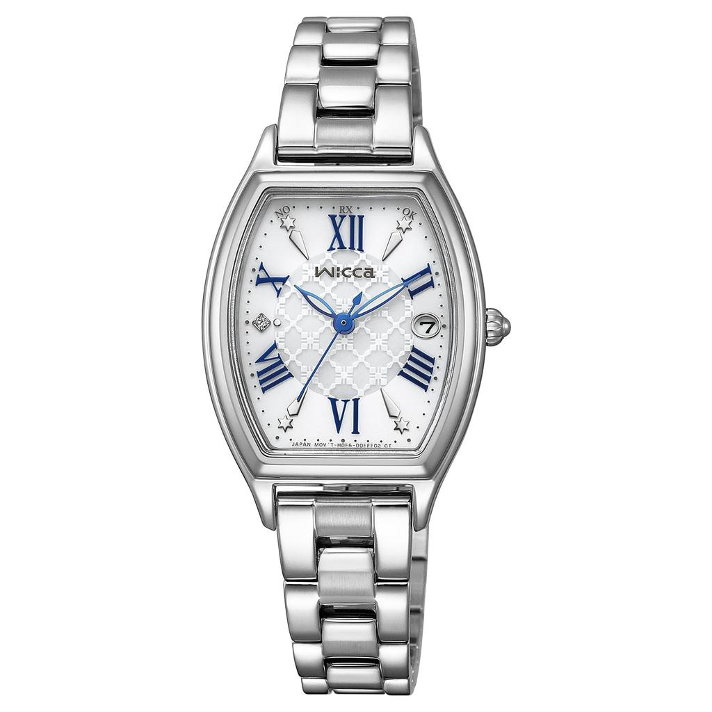 Citizen Wicca Solar Tech Tonneau Solar Second Radio-Controlled Watch, Waterproof, Shape, Silver/White, Radio-Controlled, Analog, Business, Simple,