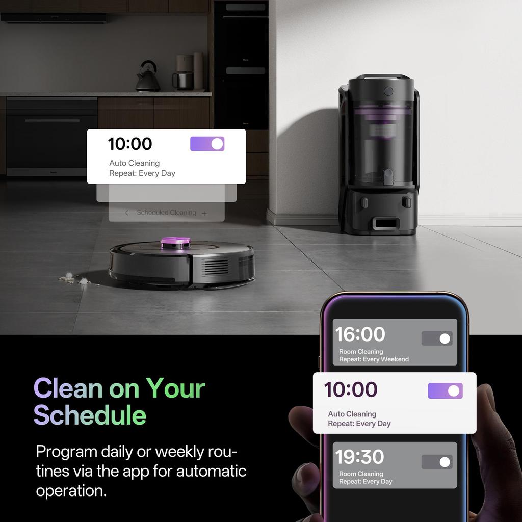 Vactidy W15 Robotic Vacuum Cleaner,Robot Mop Combo,GDPR LiDAR Navigation,Bagless Self Empty Dock