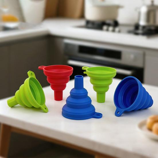 Kitchen Funnel Food-Grade Silicone Foldable Funnel Easy To Clean Collapsible Kitchen Funnel Bottles Vials Perfume Container