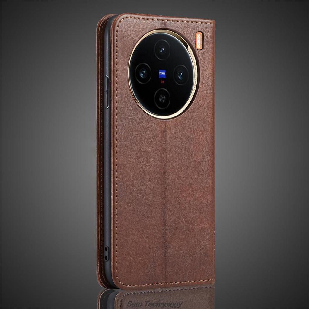 Magnetische Anziehungskraft Ledertasche für Vivo X100 X 100 Kartenhalter Holster Flip Cover Tasche Brieftasche Handytaschen Fundas Coque