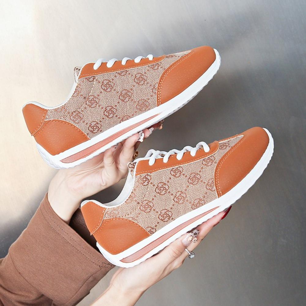 Autumn Sneakers Women Flat Casual Comfortable Shoes Fashion Round Head Lace Up Casual Comfortable Walking Women Shoes