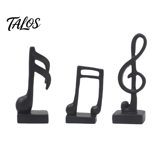 Talos 3Pcs Minimalist Music Note Resin Sculpture, Treble Clef & Eighth Quarter Desk Decor for Piano Room Living Room, Matte Art Collectible, Creative