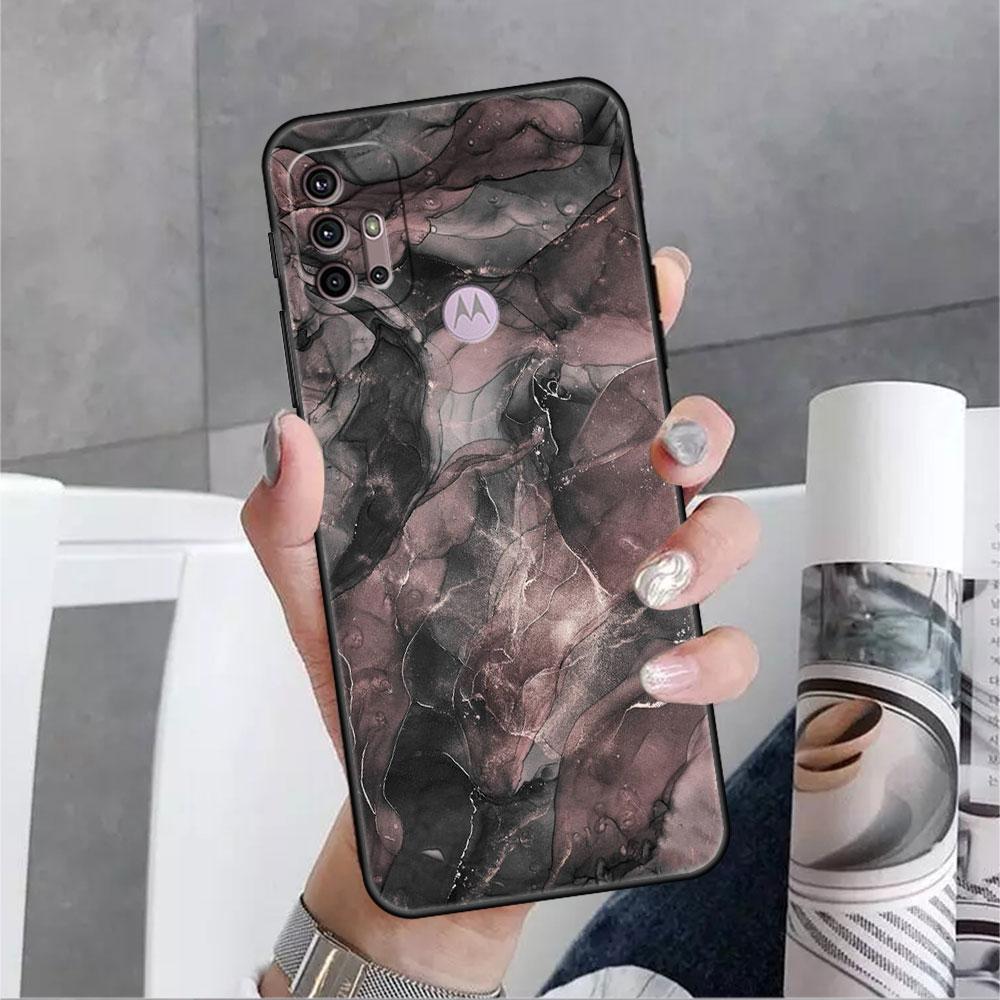 

Мягкий чехол с мраморным узором для Motorola G60 G30 Edge 20 30 G22 G9 Play G52 G8 G9 Power G50 One Fusion, черный чехол для телефона Moto G50