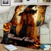 1PC Custom Name Witchcraft Halloween Magic Outdooor Flannel Blankets Throw Blanket All-Season Throw Gift Bedspread for Couch, Bed, Camping Holiday Bir