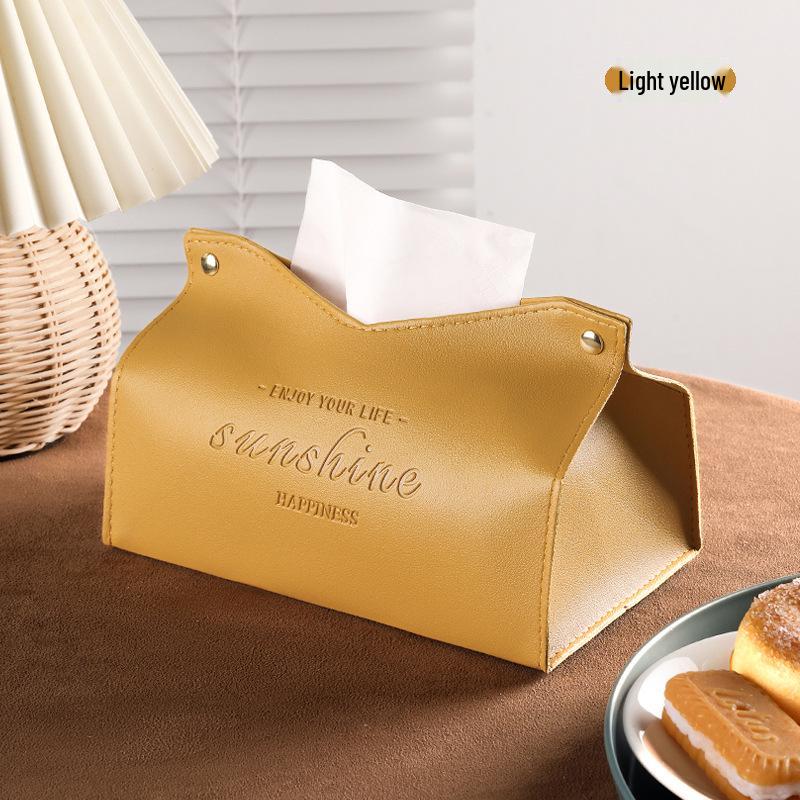 Nordic Leather Tissue Box: Creative High-End Minimalist Design for Living Room or Car Use