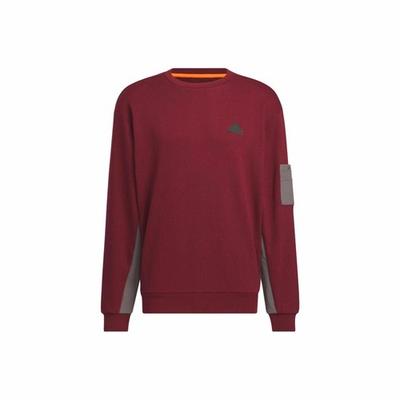 Men's Casual Pullover Long-Sleeve Sweatshirt In Dark Red