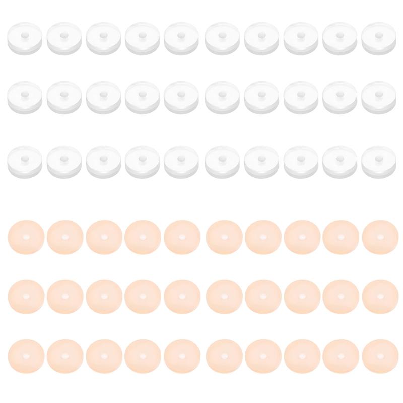 50x 7mm Clear Disc Pads Stabilizer Plastic Earring Back Stopper Clear Silicone Earrings Back for Piercing Bumps