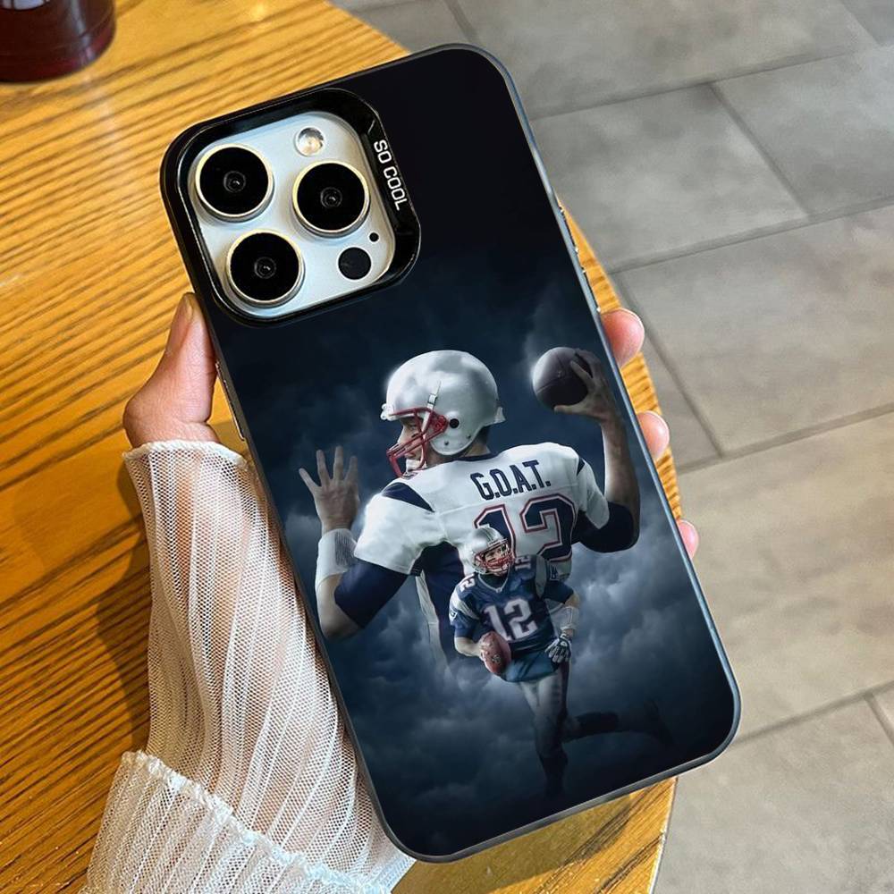 

Baseball Player T-Tom B-Brady Phone Case For iPhone 16 17 15 14 12 13 Pro Max Black Color Shockproof Cover iPhoneXSMAX