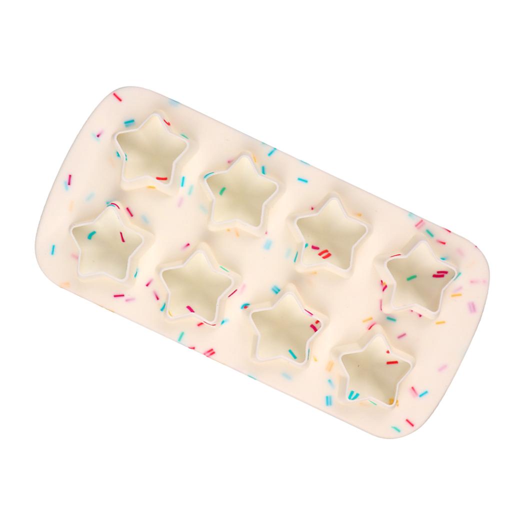 Star Shaped Ice Cube Mold Silicone 3D 5 Star Ice Cube Maker for Party Summer Candy Colours