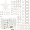 Boules de Noël - Springos® - Ensemble de 100 pièces - Plastique - Étoile blanche - Décoration Noël