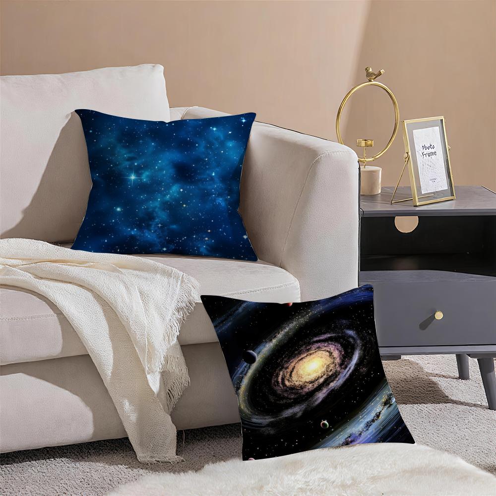 Space Starry Sky Cushion Cover Throw Pillow Cover Hidden Button Durable Polyester Chair Cushion