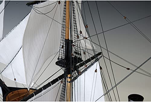 Woody Joe 1/120 scale model of the Susquehanna Black Ship with unfurled sails, assembly kit