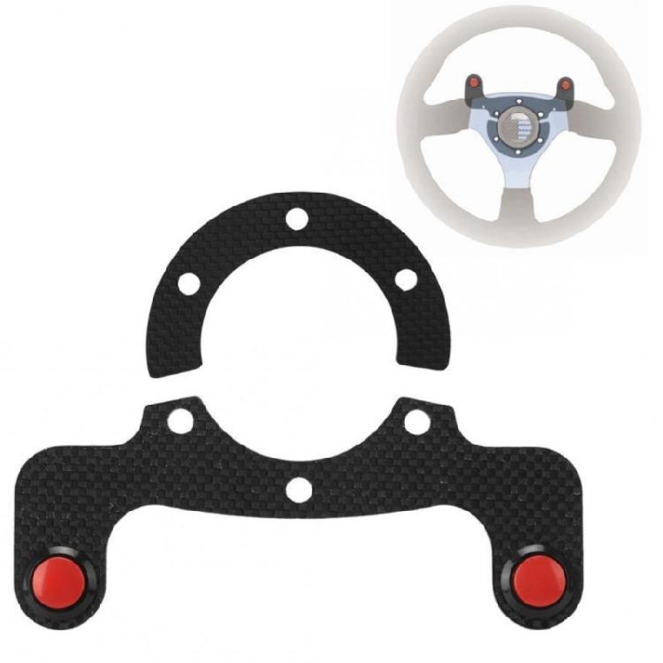 Car Modification Double Button Single Button Universal 6-Hole Racing Car Steering Wheel Carbon Fiber Horn Button