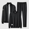 Herren Sportliches Set Sweatshirt Jacke Laufen Freizeit Dreiteilig Locker Übergroß Rundhals Set
