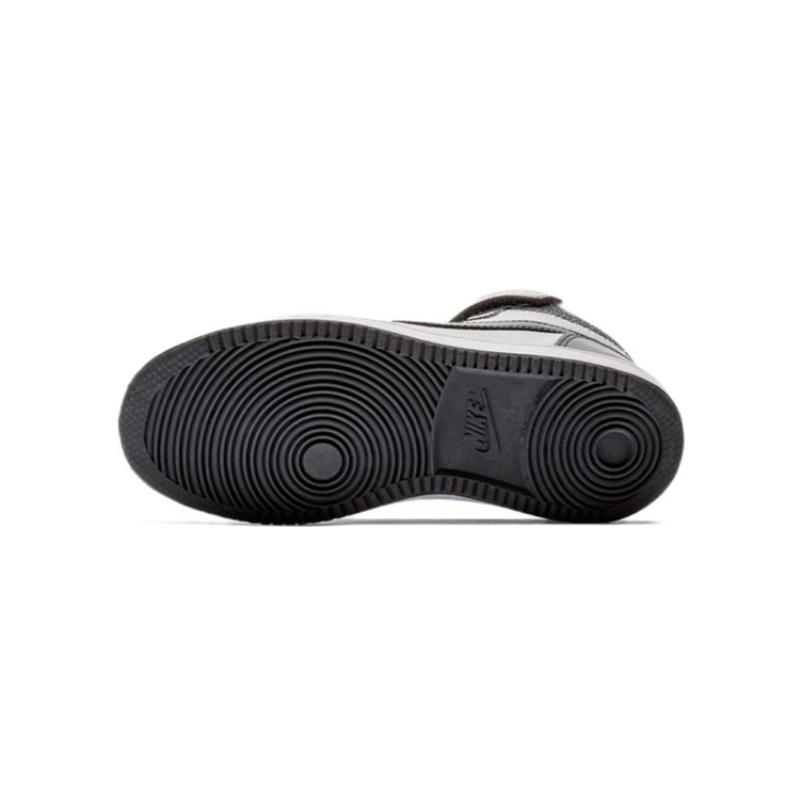 Nike Court Borough Mid Anti-Slip Wear-Resistant Mid-Top Skateboard Shoes Gray White Black Children Aged 3-7 Years Old Sneakers 870026-009