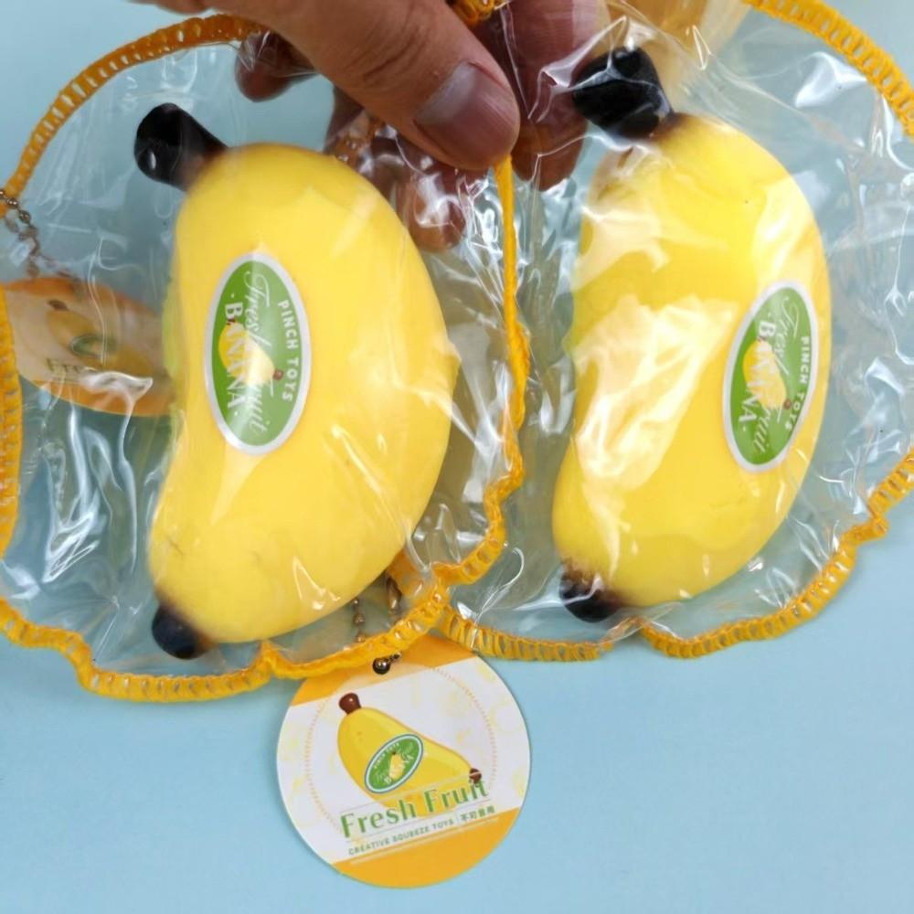 Slow Rebound Material Banana Squeeze Toy Handmade Slow Rising Squishy for Anxiety Relaxation